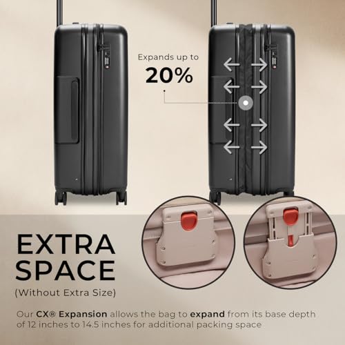 Briggs & Riley 30" Large Expandable Spinner - Checked Luggage for Travel, Suitcases with Wheels, Hardside Rolling Bag for Men & Women, Self-Repairing Zipper - Sympatico Collection, Black