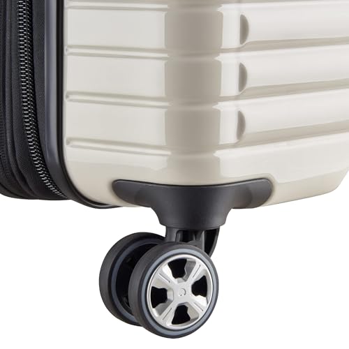DELSEY PARIS Cruise 3.0 Hardside Expandable Luggage with Spinner Wheels, Glossy Ivory, Carry on 20 Inch