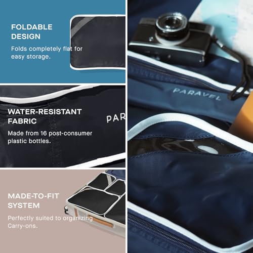 Paravel Packing Cube Quads | Luggage Organizer for Travel Accessories, Shoes, Toiletries, Laundry | 4 Pack Storage Cubes in Various Sizes | Safari Green