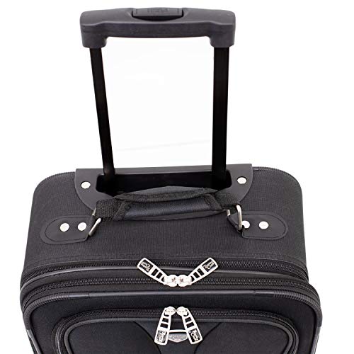 Travelers Club 3 Piece Bowman Luggage Set, Black Carry