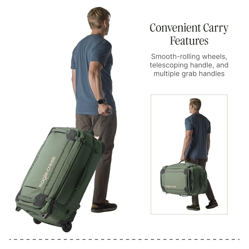Eagle Creek Gear Warrior XE 2-Wheel Luggage to Keep Travel Items Organized - Smooth Rolling Wheels - Telescoping Handle - Padded Laptop Pocket - Jungle Green - 30”