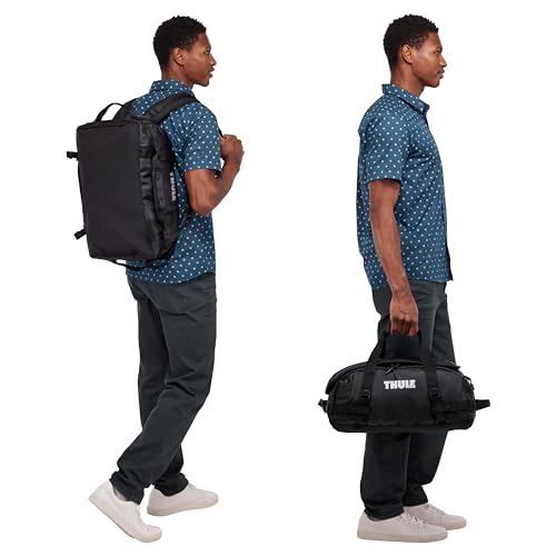 Thule Chasm 30L Duffel - Wide Opening for Easy Packing - Converts to Backpack - Internal mesh Pockets - Padded Bottom - Lockable Zippers - 100% Recycled Fabric, Webbing and mesh