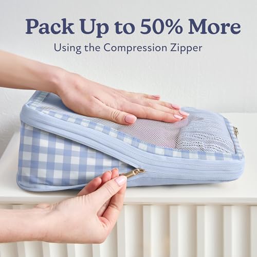 Vandel Space-Saving Compression Packing Cubes for Women, Men, 6-Pack Compressible Carry On Suit Case Organizer Luggage Packing Cubes for Travel Compression Organizer Bags for Luggage, Suitcase Cube