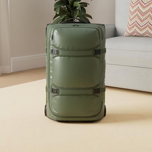 Gonex Rolling Duffle Bag with Wheels, 70L Water Repellent Wheeled Travel Duffel Luggage with Rollers 25 inch, Olive Green