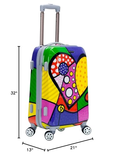Rockland Departure Hardside 2 Piece Spinner Wheel Luggage, (20"/28"), Heart