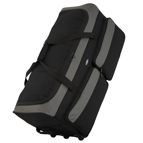Travelers Club 36" Asgard 3-Wheel Rolling Duffel Bag, Black
