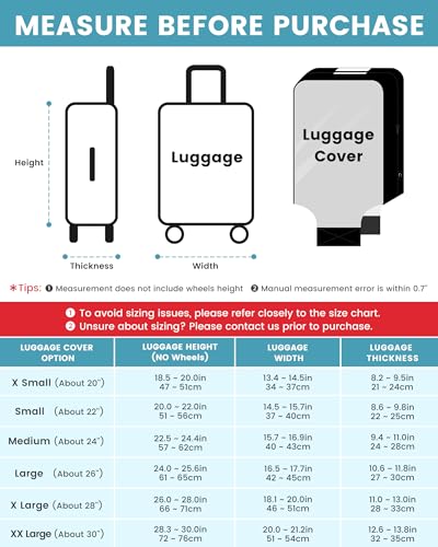 Travelkin Clear Luggage Cover Protectors For Suitcase Transparent TPU Suitcase Cover Protector Fit 18-32 Inch Luggage