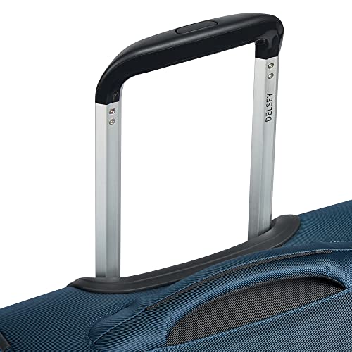 DELSEY PARIS Sky Max 2.0 Softside Expandable Luggage with Spinner Wheels, Blue, Checked-Large, 28 Inch