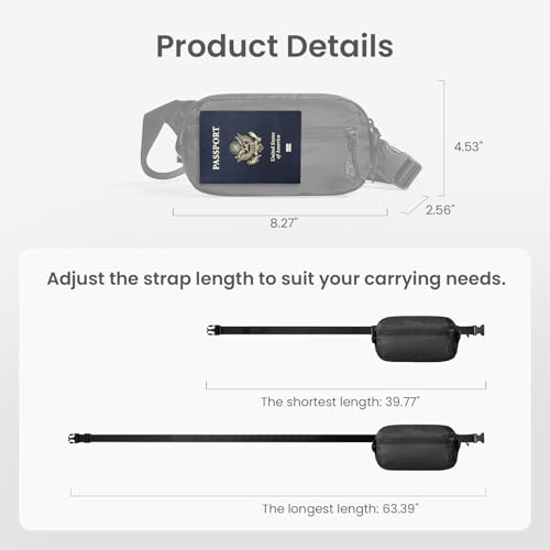 tomtoc 1.5L Sling Bag with RFID Blocking, Crossbody Bag Minimalist Chest Shoulder Pack for Men and Women, Water-resistant Lightweight Casual Waist Fanny Pack for Travel, Daily Use