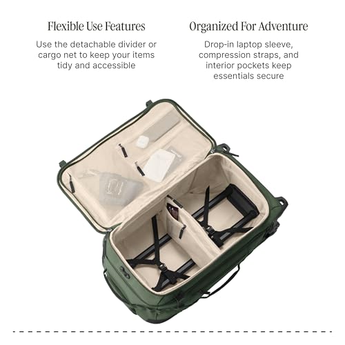 Eagle Creek Gear Warrior XE 2-Wheel Luggage to Keep Travel Items Organized - Smooth Rolling Wheels - Telescoping Handle - Padded Laptop Pocket - Jungle Green - 27”