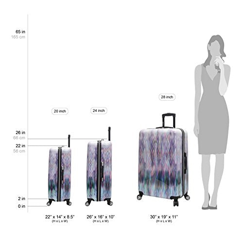 Steve Madden Luggage Collection - 3 Piece Hardside Lightweight Spinner Suitcase Set - Travel Set includes 20 Inch Carry On, 24 inch and 28 Inch Checked Suitcases (Diamond)