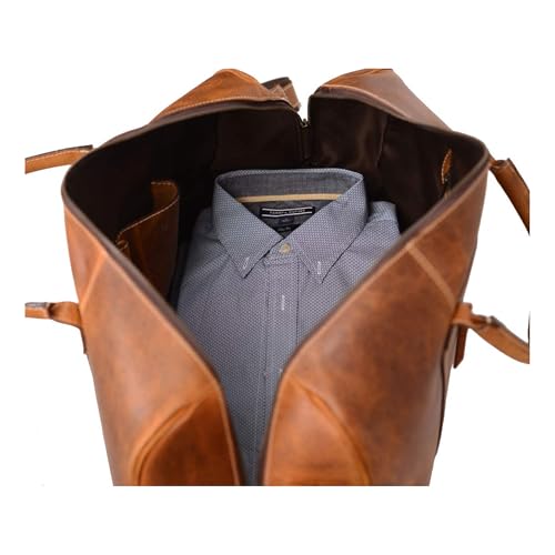 KomalC Leather Duffle Bags for Men and Women Travel Overnight Weekend sports bag holdall Gym Duffel for Men