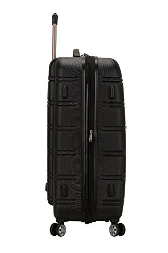 Rockland Melbourne Hardside Expandable Spinner Wheel Luggage, Checked Large 28", Black