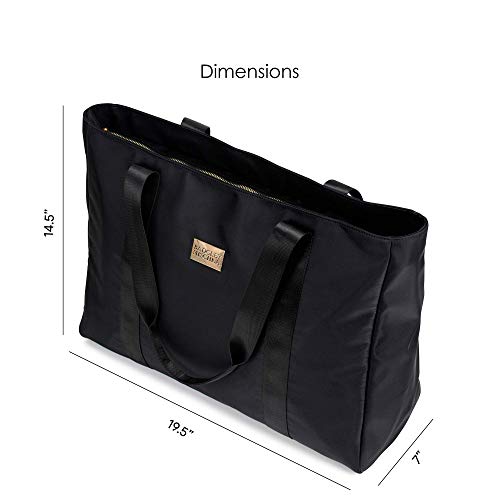 Badgley Mischka Uncomplicated Nylon Weekender Travel Bag, Lightweight Duffel Tote for Women, Carry On Overnight Bag (Black)