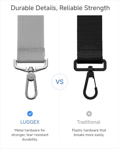 LUGGEX 56 Inch Shoulder Strap, Duffle Bag Strap, Universal Adjustable Replacement Bag Strap, Shoulder Bag Strap with Padded Metal Hooks for Crossbody Laptop Messenger Bag (SS01-Core, Pink)