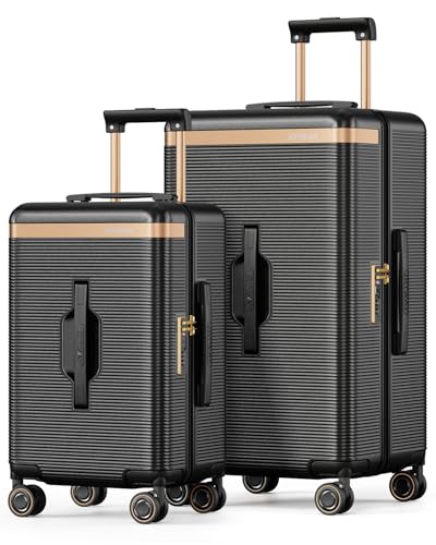 Joyway Luggage Sets 2 Piece, 22 Inch Carry On Luggage and 26 Inch Trunk Checked Luggage with Cup Holder, Lightweight Hardside Suitcase with Pressure-resistant Frame, Shock Absorbing Wheel and TSA Lock