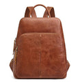 S-ZONE Small Leather Backpack for Women Fashion Designer Purse Anti-theft RFID Travel Bag