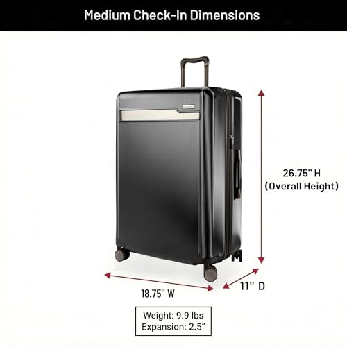 Ricardo Beverly Hills Brentwood Hardside Luggage Collection – Expandable Suitcases with Wheels and TSA Lock, 25" Medium Check-in, Onyx