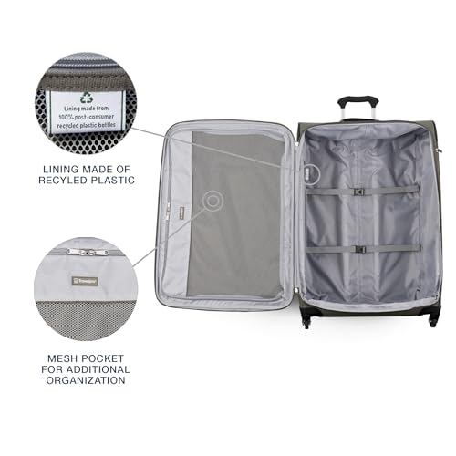 Travelpro Maxlite 5 Softside Expandable Luggage with 4 Spinner Wheels, Lightweight Suitcase, Men and Women, Slate Green, Checked-Large 29-Inch