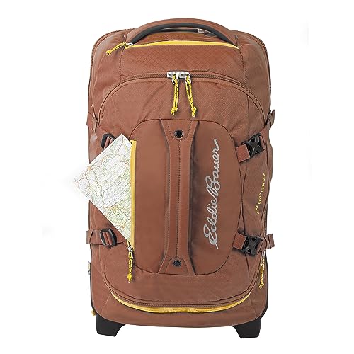 Eddie Bauer Expedition Rolling Duffel Bag with Wheels | Travel | Carry-On | Luggage | Rugged | Durable - Rust, 22"