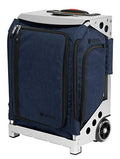 ZUCA Navigator 20-Inch Carry On Luggage Suitcase with Wheels Airline Approved, Built-In Seat Ultimate Organization Lightweight & Durable Ideal for Business & Leisure Travel Navy w/Silver Frame