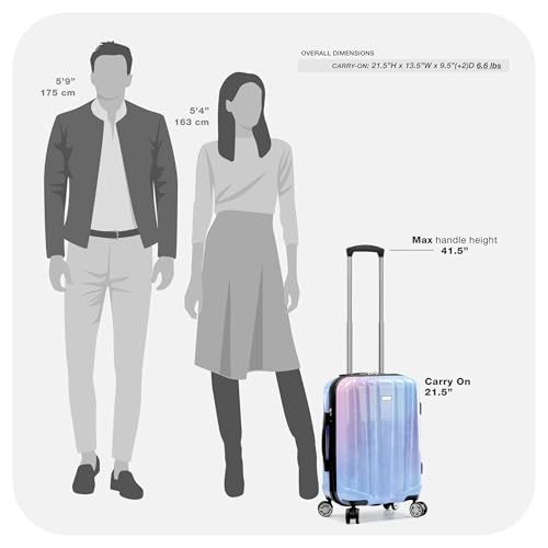 Traveler's Choice Women's Ruma II Expandable Luggage with Spinner Wheels, Twinkle Lilac, 21" Carry-on