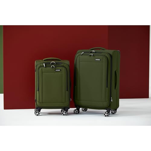 Samsonite Saire LTE Softside Expandable Luggage with Spinner Wheels, Olive Green, 2-Piece Set (Carry-on/Medium)