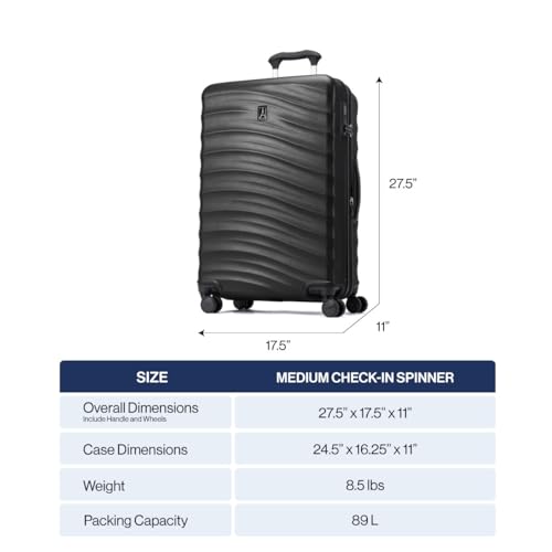 Travelpro Maxlite Air V2 Hardside Expandable Checked Luggage, 8 Spinner Wheels, Lightweight Hard Shell Suitcase, TSA lock, Teal, Checked Medium 25-Inch