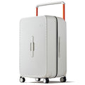 mixi 26 Inch Large Checked Luggage Suitcase with Spinner Wheels Upgrade Wide Handle PC Hard Shell Rolling Travel Suitcase with TSA Lock, Smoke White