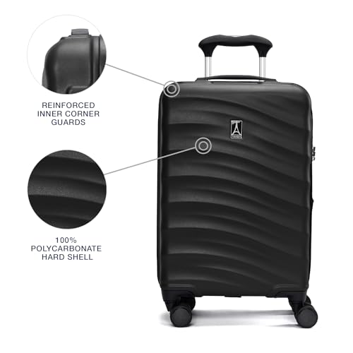 Travelpro Maxlite Air V2 Hardside Expandable Carry on Luggage, 8 Spinner Wheels, Lightweight Hard Shell Suitcase, TSA lock, Black, Compact Carry On 19-Inch
