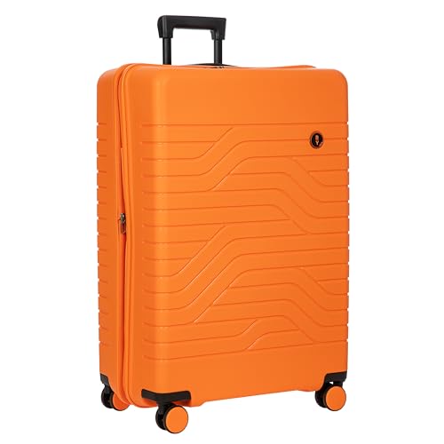 Bric's B|Y Ulisse Checked Luggage with Spinner Wheels – Expandable Lightweighted Hard Shell Suitcase, TSA Combination Lock - Removeable Wash Bag Included - 30 Inch, Orange