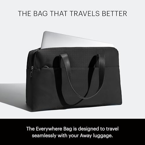 Away The Everywhere Bag - Airline Approved Carry-On Bag with Padded Laptop Pocket, Detachable Shoulder Strap - Water-Repellent Carry-On Duffle Bag - Jet Black