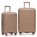 Traveler's Choice Pagosa Hardshell Expandable Luggage with Spinner Wheels, Latte Beige, 2-Piece Set (22/27)