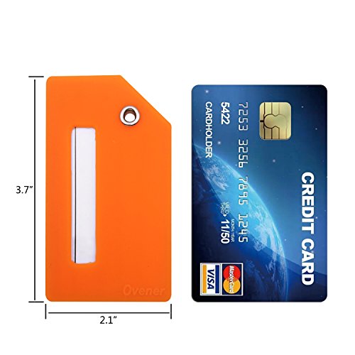 Silicone Luggage Tag with Name ID Card Perfect to Quickly Spot Luggage Suitcase (Plane 2Pcs Orange)