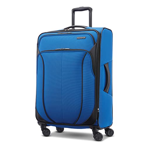 American Tourister 4 KIX 2.0 Expandable Softside Luggage with Spinner Wheels, 24 SPINNER, CLASSIC BLUE