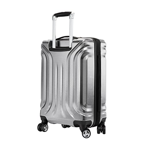 SKYWAY Skyway Nimbus 4.0 Hardside Spinner Luggage (Shiny Silver, Carry-On 20-Inch) (49M-20)
