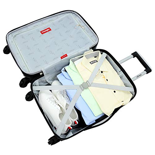 Wrangler Smart Spinner Hardside Luggage, 22-Inch Carry-On, Navy Blue