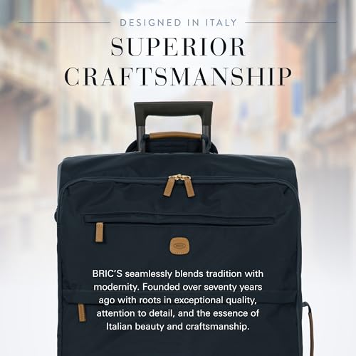 Bric's X-Bag Large Spinner with Frame, Water-Resistant 360° Wheeled Checked Luggage with Ergonomic Handle and Organized Interior – 30 Inch, Navy