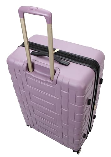 Jessica Simpson Taffeta 28" Expandable 8-Wheel Spinner Large Checked Luggage Suitcase, Dusty Orchid