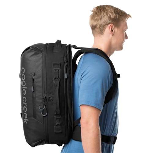 eagle creek Tour Travel Pack 40L – Lightweight, Carry-On Size Backpack with Expandable Storage, Laptop Compartment - Has Travel-Ready Features for Global Adventures - Black