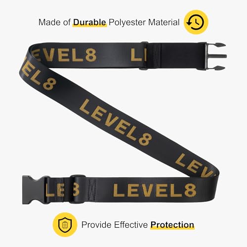 LEVEL8 Luminous 24 Inch Checked Luggage with Luggage Straps