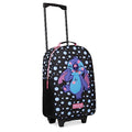 Disney Kids Rolling Luggage 16.0×11.6 in, 16‑L Carry‑On Suitcase with Wheels, Foldable Lightweight Travel Bag, Gifts for Kids (Black Stitch)