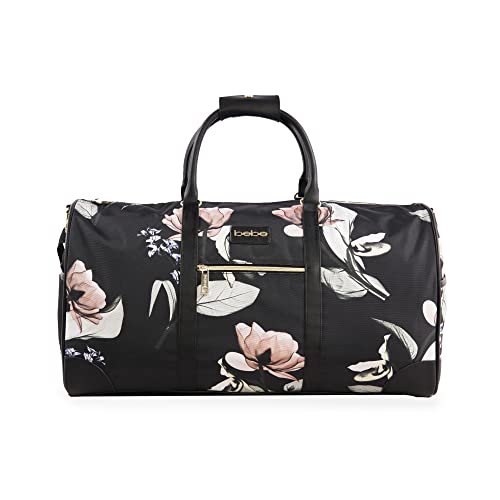 bebe Women's Whitney Duffel Bag, Black Floral