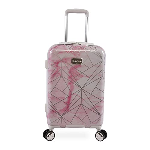 bebe Women's Luggage Alana 21" Hardside Carry-On, Pink Marble