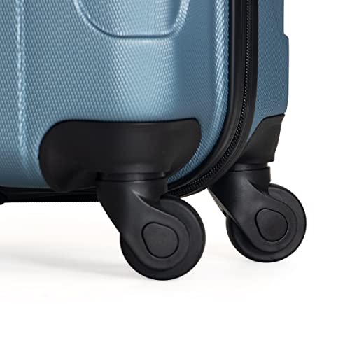 Kenneth Cole REACTION Out of Bounds Lightweight Hardshell 4-Wheel Spinner Luggage, Granite Blue, 28-Inch Checked