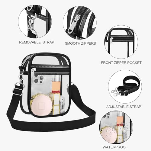 USPECLARE Clear Purse Stadium Transparent Messenger Bag Stadium Approved for Men and Women Clear CrossBody Bag