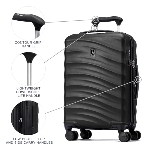 Travelpro Maxlite Air V2 Hardside Expandable Carry on Luggage, 8 Spinner Wheels, Lightweight Hard Shell Suitcase, TSA lock, Black, Compact Carry On 19-Inch