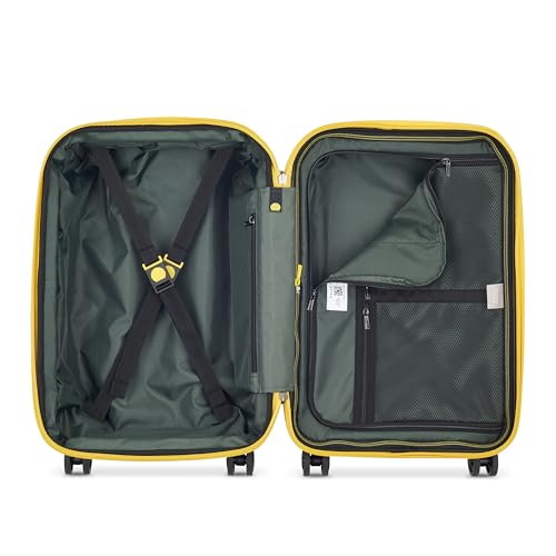 DELSEY PARIS Rempart Hardside Expandable Luggage with Spinner Wheels, Orange, Carry-On 19 Inch