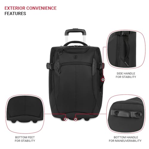 SwissGear Apex Exec Wheeled Rolling Duffel Bag, Black, 2-Piece Set (20/28)