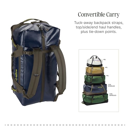 Eagle Creek Migrate 60L Duffel Bag – Lightweight, Durable Travel Duffel – Weather-Resistant Fabric – Comfortable Shoulder Straps - Rush Blue